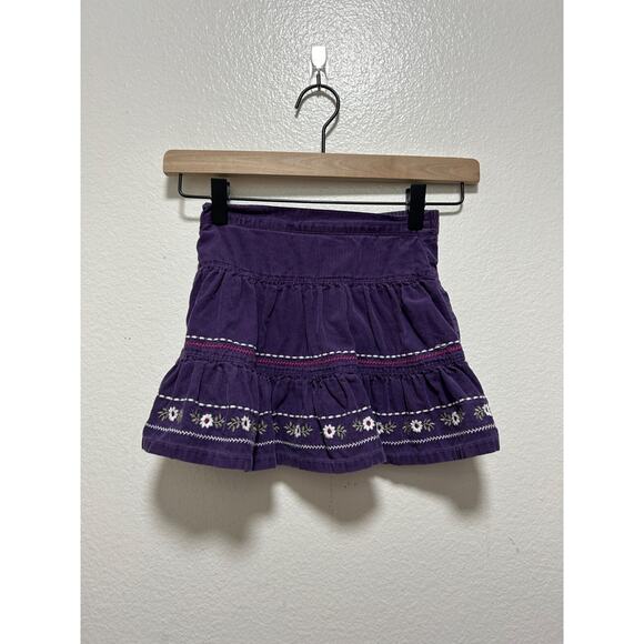 Janie and Jack Purple Corduroy Embroidered Tiered Lined Skirt 12-18 Months - Picture 1 of 4